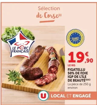 Figatellu 50% de foie IGP de l'Île de Beauté