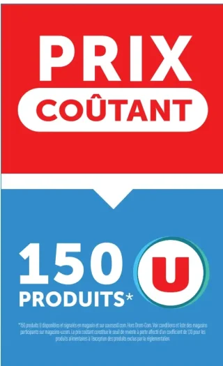 Prix coûtant sur 150 produits U