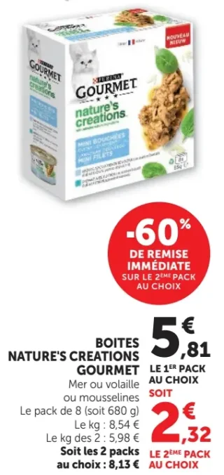 Boîtes pour chat Nature's Creations Gourmet Purina