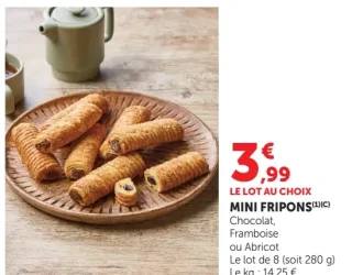 Mini fripons chocolat, framboise ou abricot