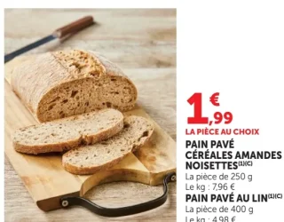 Pain pavé céréales amandes noisettes ou pain pavé au lin