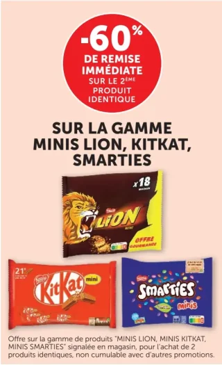 Sachets Minis Lion, Kitkat, Smarties