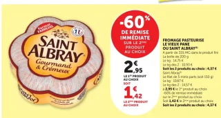 Fromage pasteurisé Le Vieux Pané ou Saint Albray