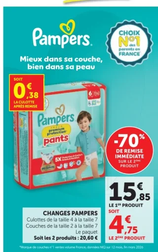 Couches ou culottes Pampers