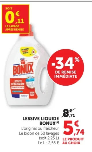 LESSIVE LIQUIDE BONUX L'original ou fraîcheur