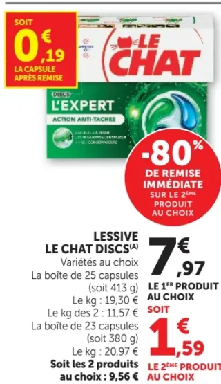LESSIVE LE CHAT DISCS Variétés au choix