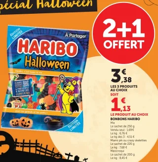 Bonbons HARIBO Mix, Miami pik, Crazy skeletties ou Maocroqui