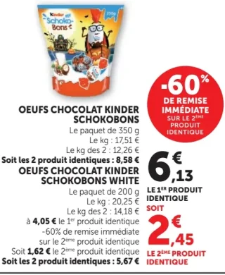 Kinder Schokobons ou Kinder Schokobons White Œufs chocolat