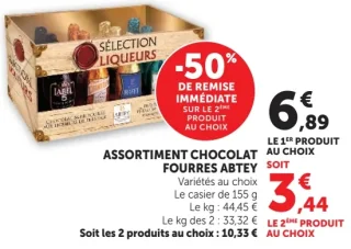 Abtey Assortiment chocolat fourrés aux liqueurs