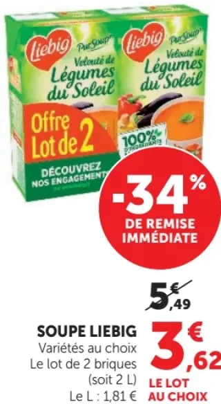 Soupe Liebig Pur Soup' Velouté de Légumes du Soleil