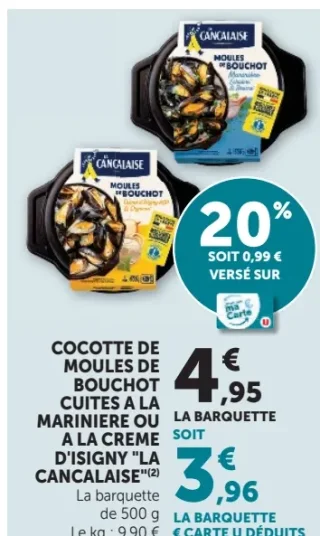 Cocotte de moules de Bouchot cuites à la marinière ou à la crème d'Isigny La Cancalaise