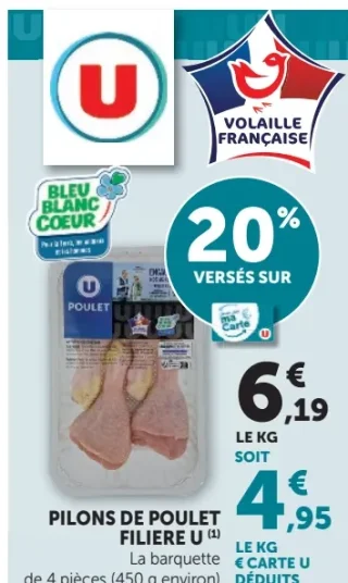 Pilons de poulet Filière U