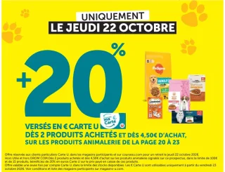 Offre Spécial Animaux sur les produits animalerie de la page 20 à 23