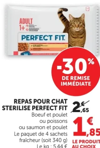 Repas pour chat Stérilisé Perfect Fit