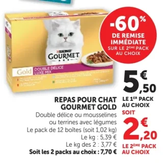 Repas pour chat Gourmet Gold Purina