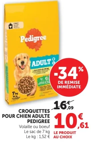 Croquettes pour chien adulte Pedigree