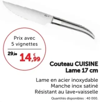 Couteau Cuisine Lame 17 cm Laguiole Heritage