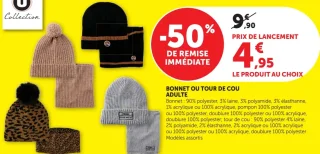 Bonnet ou tour de cou adulte U Collection