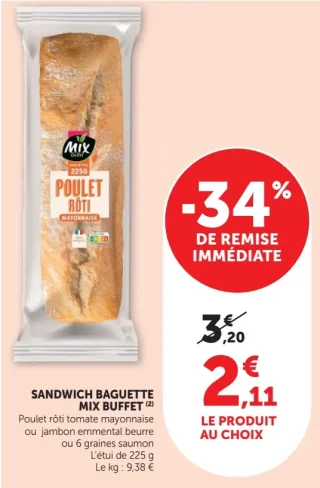 Sandwich baguette Mix Buffet