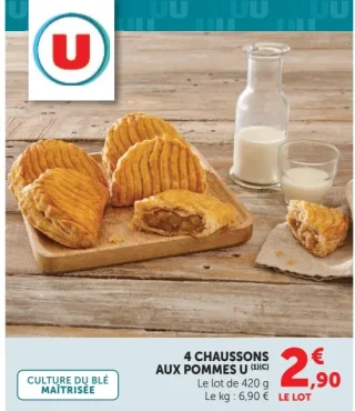 4 Chaussons aux pommes U