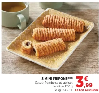 8 Mini fripons Cacao, framboise ou abricot