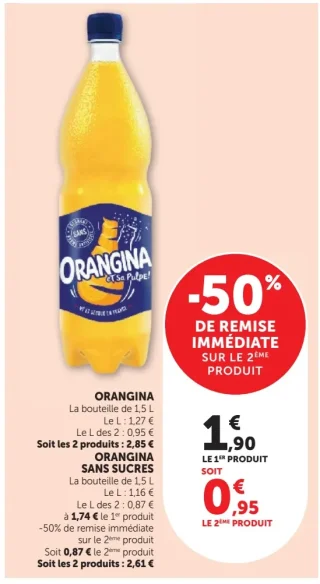 Boisson gazeuse aux fruits Orangina