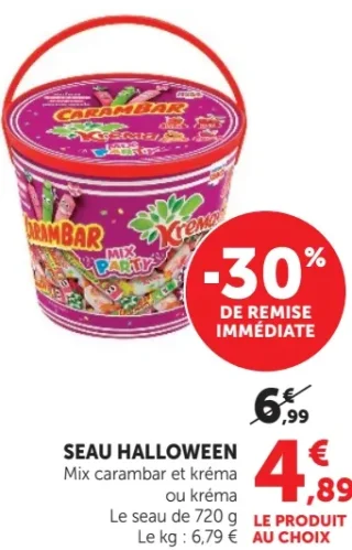 SEAU HALLOWEEN Mix carambar et kréma ou kréma
