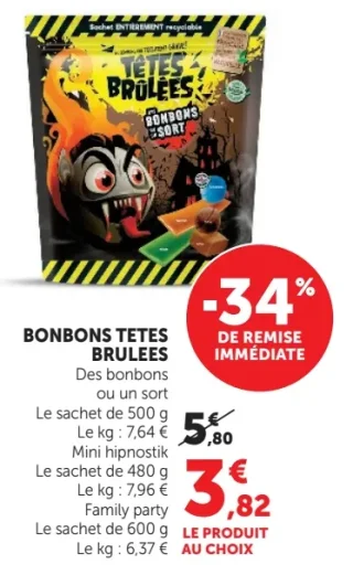 BONBONS TETES BRULEES Des bonbons ou un sort