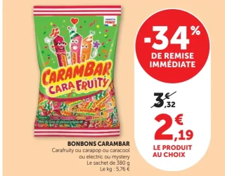BONBONS CARAMBAR Carafruity ou carapop ou caracool ou electric ou mystery