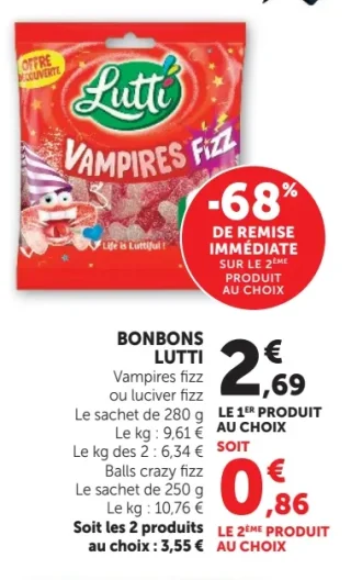 BONBONS LUTTI Vampires fizz ou luciver fizz