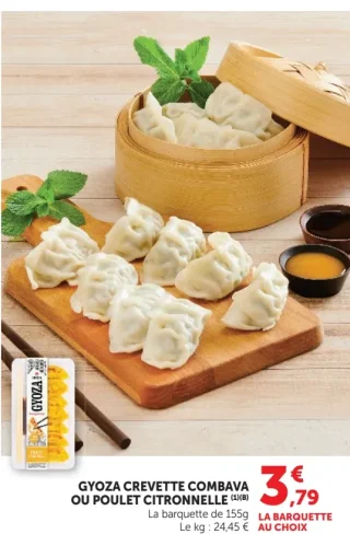 Gyoza crevette combava ou poulet citronnelle