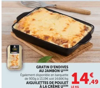 Gratin d'endives au jambon U