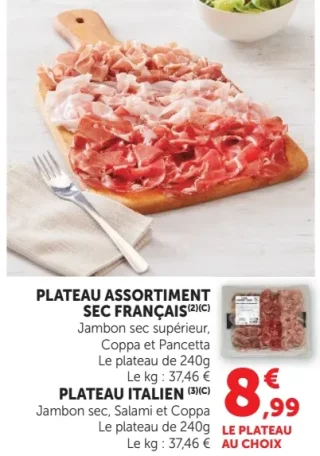 Plateau assortiment sec français ou italien