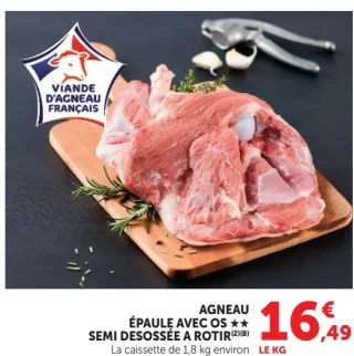 Agneau épaule avec os semi désossée à rôtir