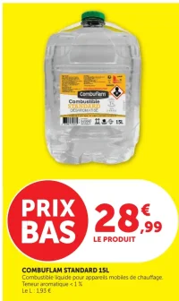 Combustible liquide pour appareils mobiles de chauffage Combuflam Standard 15L