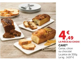 Cake cerise, citron ou chocolat