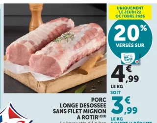 PORC LONGE DESOSSEE SANS FILET MIGNON A ROTIR