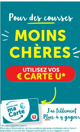 Offre Carte U : Utilisez vos euros Carte U