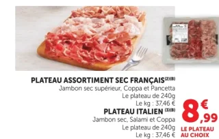 Plateau assortiment sec français ou Plateau italien U