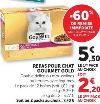 Repas pour chat Gourmet Gold Purina