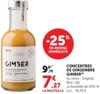 Concentrés de gingembre Gimber Original, Brut, Lilly