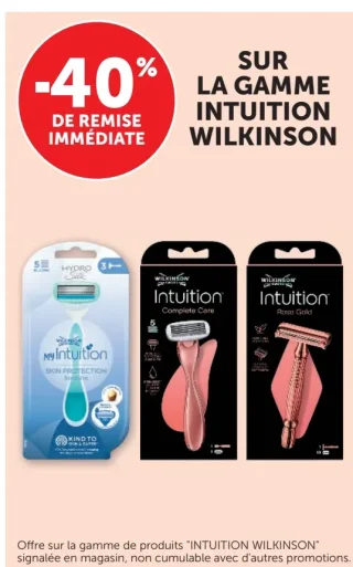 Gamme de rasoirs Intuition Wilkinson