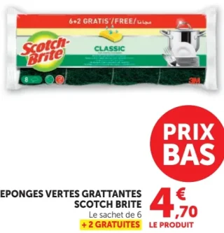 Éponges vertes grattantes Scotch-Brite