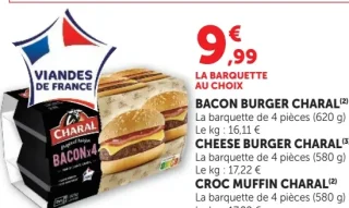 Bacon Burger ou Cheese Burger ou Croc Muffin Charal