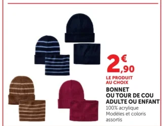 Bonnet ou tour de cou adulte ou enfant