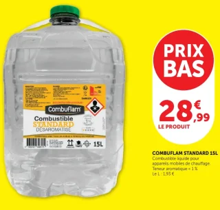 Combustible liquide désaromatisé Standard 15L Combuflam