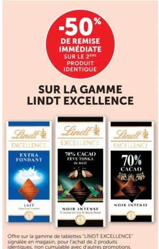 Chocolats de la gamme Lindt Excellence