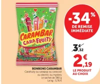 Bonbons Carambar Carafruity ou carapop ou caracool ou electric ou mystery