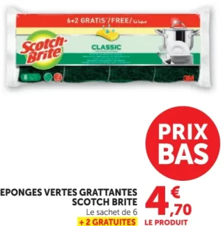 EPONGES VERTES GRATTANTES SCOTCH BRITE