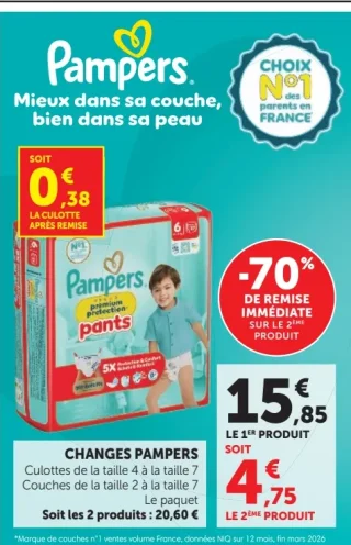 CHANGES PAMPERS CULOTTES OU COUCHES